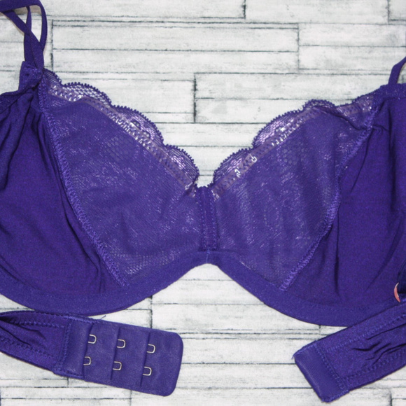 36C IntiMINT NEW Purple Unlined Lace Bra - Picture 2 of 2